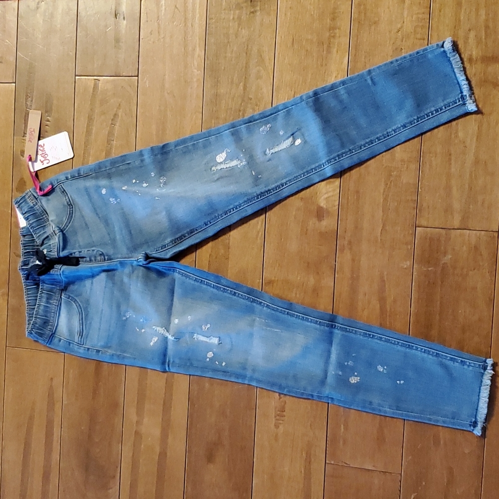 Justice  Denim distressed jegging girls size 12